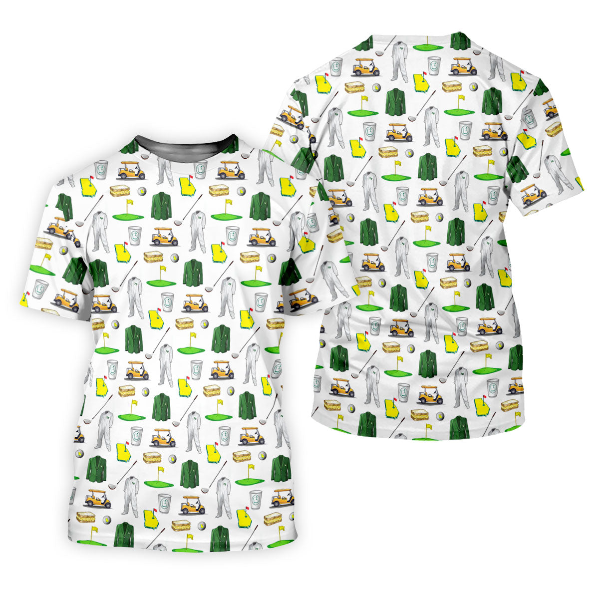 Golf Tournament Augusta Golf Seamless Pattern Performance Golf Shirt, Women Golf Top, Ladies Golf Shirts