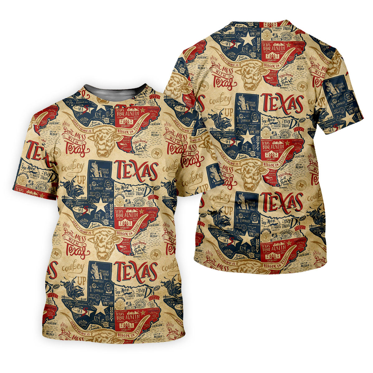 Don't Mess With Texas Western Theme Old West Golf Tops For Men, Polo ShirtFor Men, Golf Shirts For Men