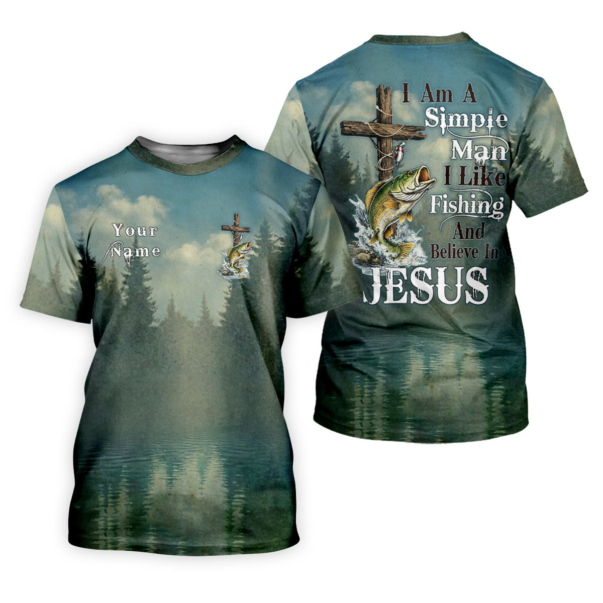 A Simple Man – Fishing Faith In Jesus Shirt, Fishing UPF Shirts, Funny Fishing Shirt