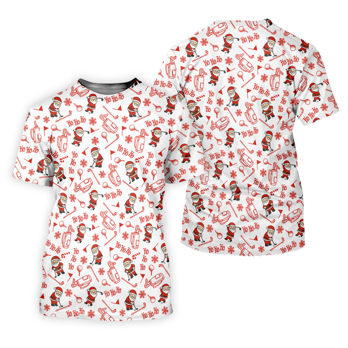 Ho Ho Ho Merry Christmas Funny Print Christmas Golf Shirt, Golf Shirts For Men, Golf Gift For Men