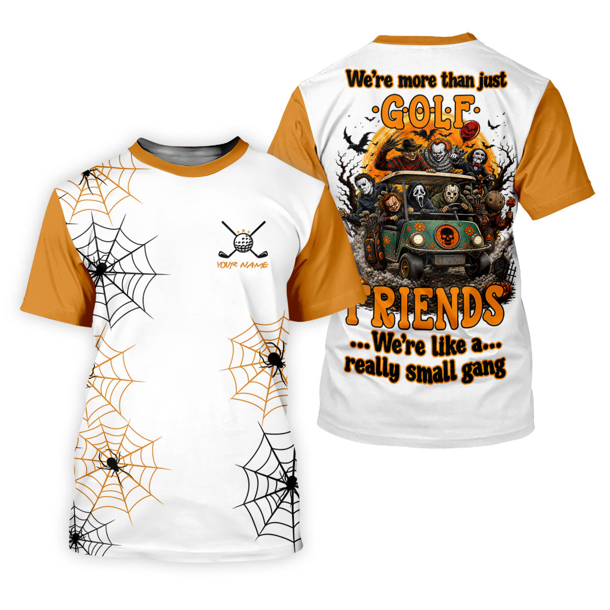 Custom Halloween Golf Friends Hawaiian Golf Shirt, Women’s Golf Polo, Golf Shirts For Women