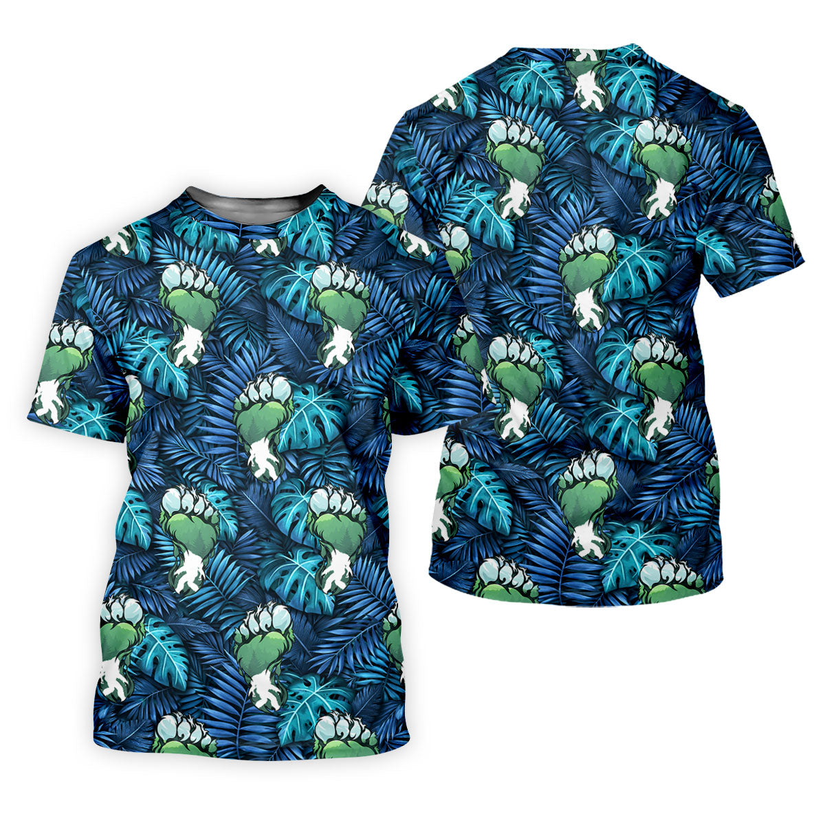 Funny Zombie Hulk Hand Tropical Golf Polo Shirt, Hawaiian Golf Shirt, Golf Shirts For Men