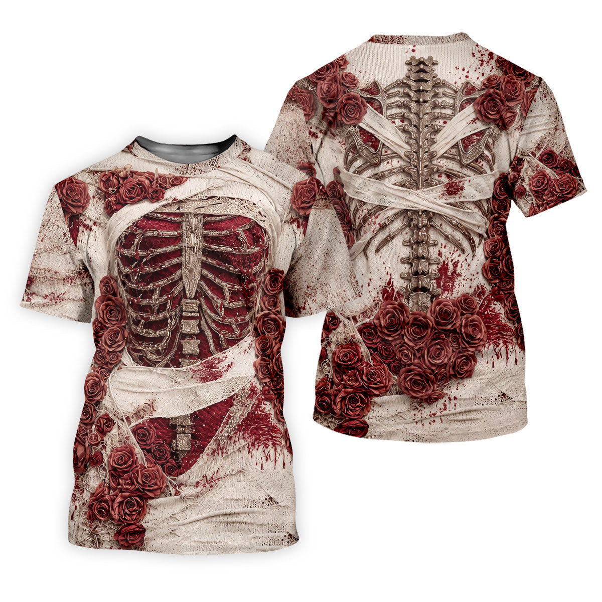 Bloody Skeleton Rose Halloween Polo Shirt, Golf Tops For Women, Women’s Golf Apparel