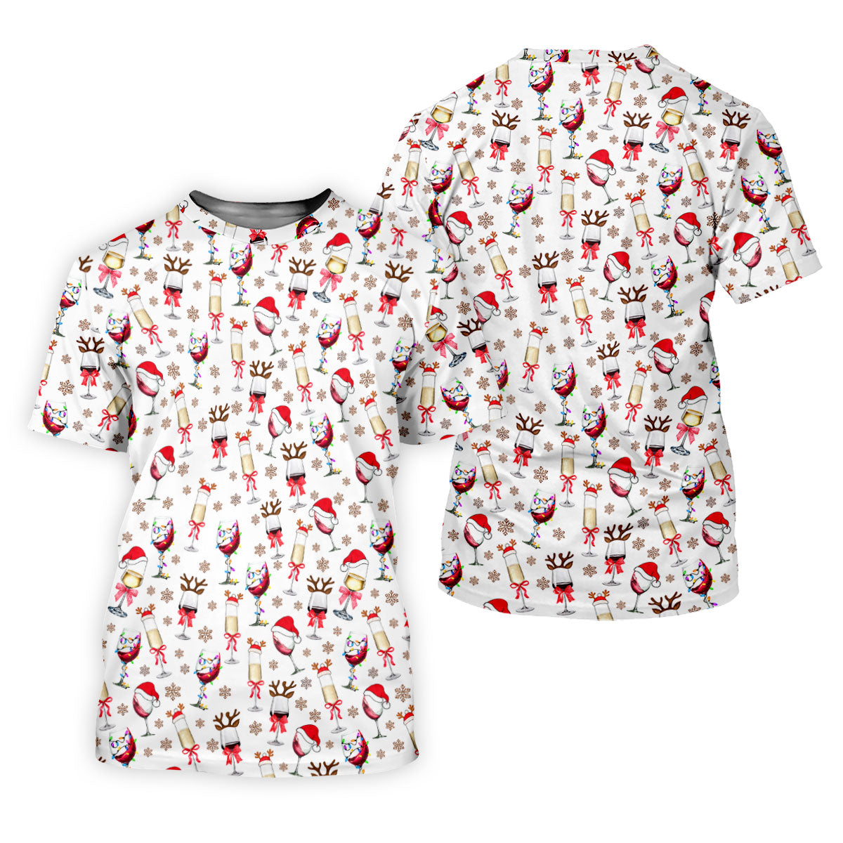 Festive Christmas Wine Glasses Golf Polo Shirt, Women’s Golf Polo, Golf Tops For Women