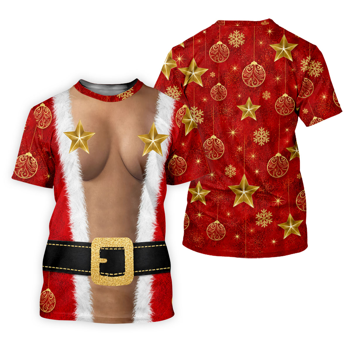 Christmas Santa Suit Gold Star Polo Shirt, Mens Golf Polo, Golf Shirts For Men