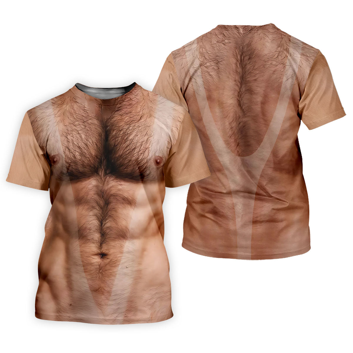 Funny Hairy Man Body Illusion Golf Shirt, Women's Golf Shirt, Hawaiian Golf Shirt, Golf Polo For Women