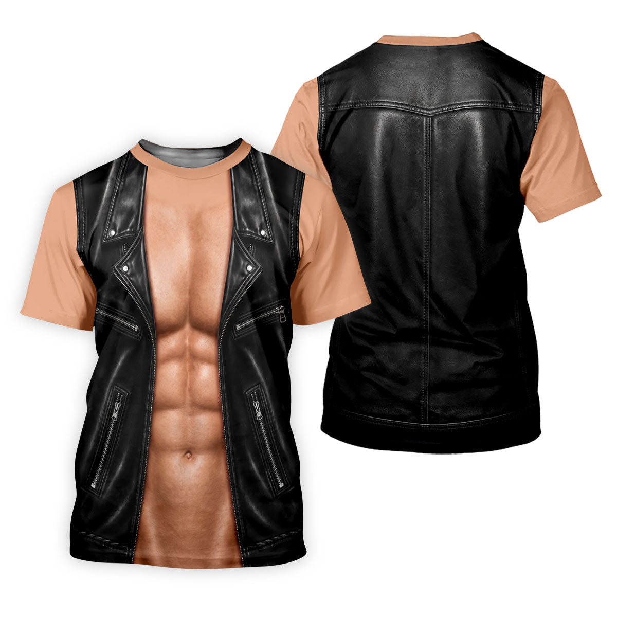 Black Leather Vest Illusion Golf Polo Shirt, Golf Shirts For Women, Women's Golf Polo