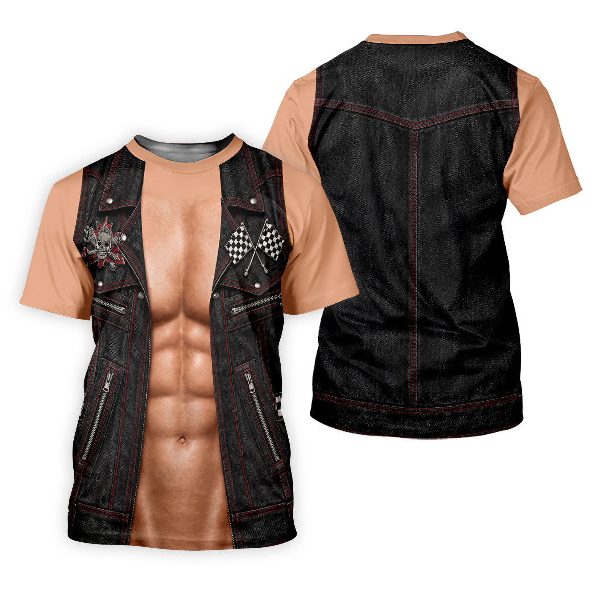Black Red Racing Leather Vest Golf Polo Shirt, Ladies Golf Shirts, Women's Golf Apparel