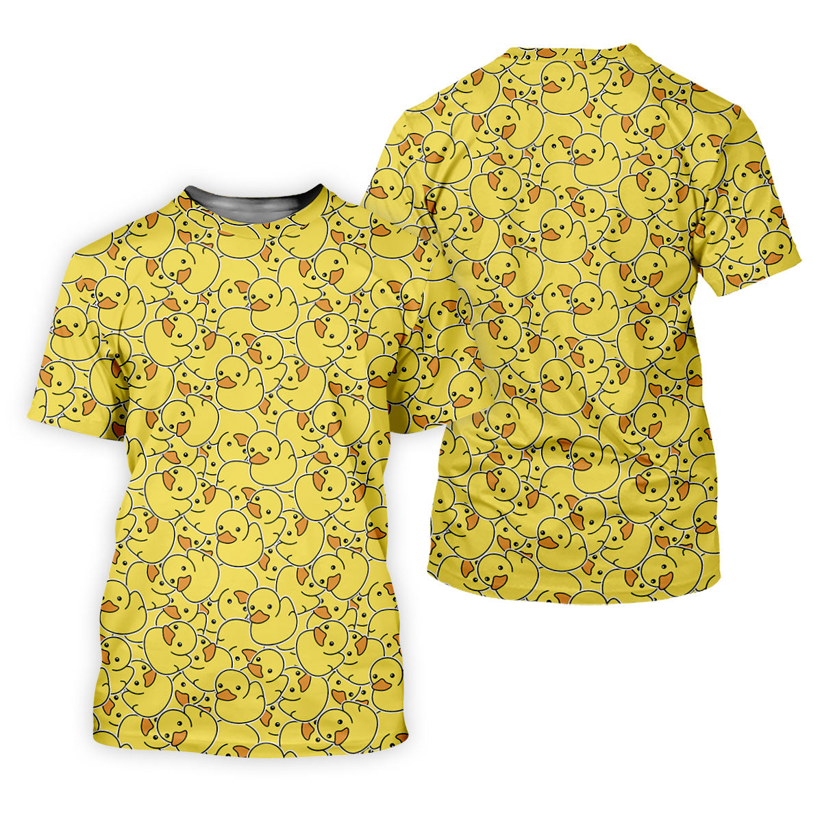 Cute Yellow Rubber Duck Pattern Golf Shirt, Hawaiian Golf Shirt, Mens Golf Shirts, Golf Apparel For Men