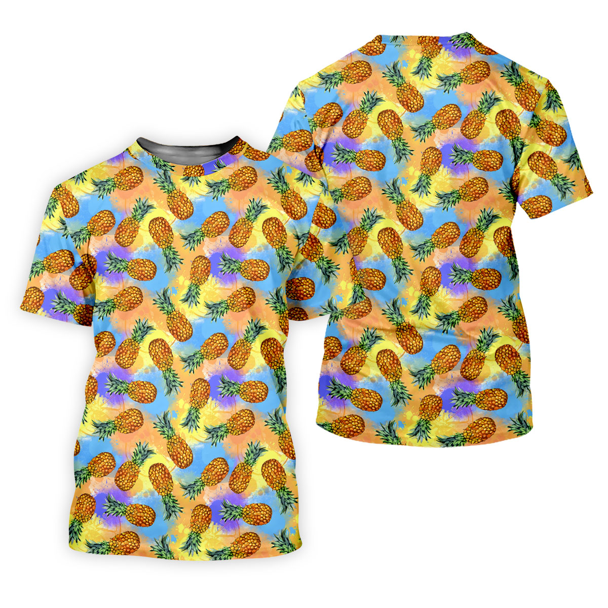 Colorful Pineapple Tropical Pattern Golf Shirt, Women's Golf Shirt, Golf Polo For Women, Ladies Golf Shirt