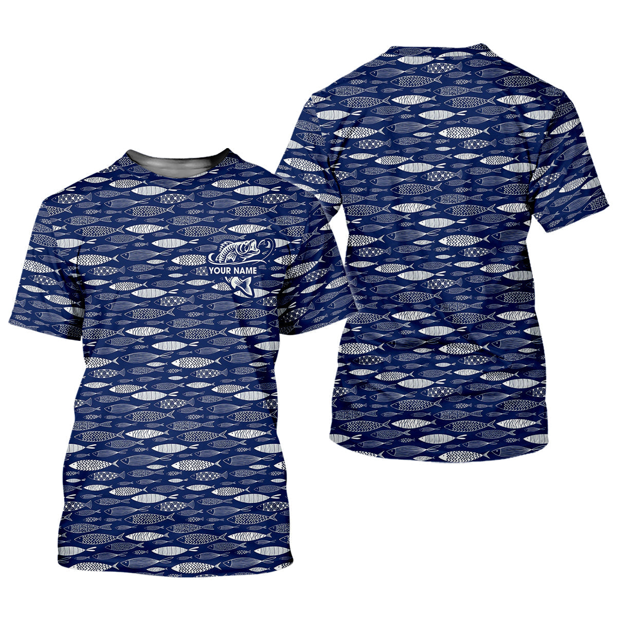 Personalized Baitfish Fishing Shirt With Custom Name, UPF Long Sleeve Shirts, Fishing Shirt, Fishing Shirts For Men