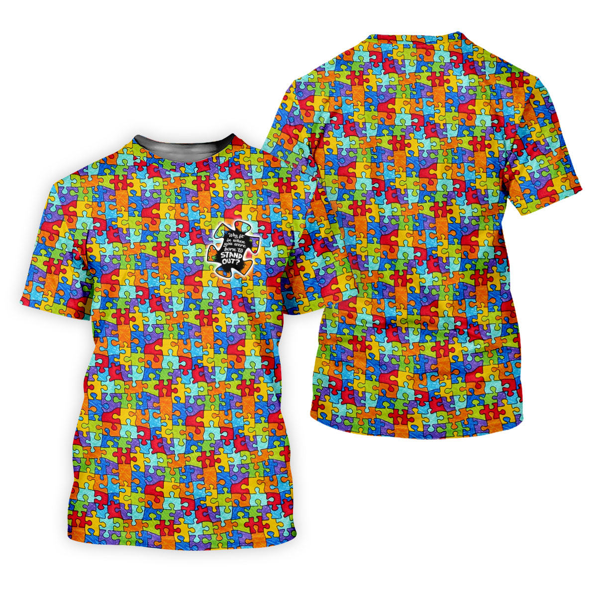 Why FIt In When You Were Born To Stand Out Autism Puzzle Women's Golf Shirts, Ladies Golf Polos