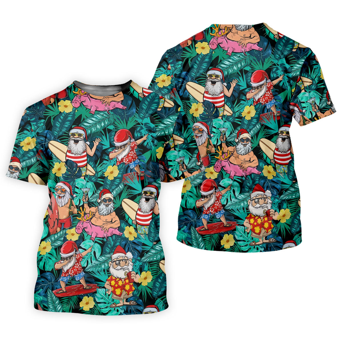 Women's Funny Santa Pool Float Golf Shirt, Christmas Golf Shirt, Women’s Golf Apparel