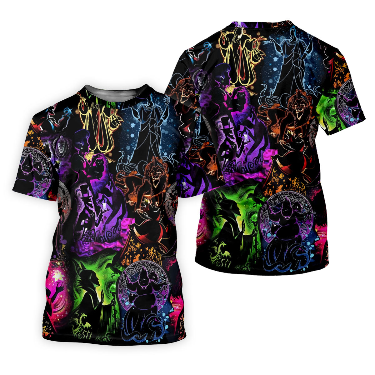 Neon Fantasy Villain Collage Halloween Polo Shirt, Golf Polo For Women, Ladies Golf Top