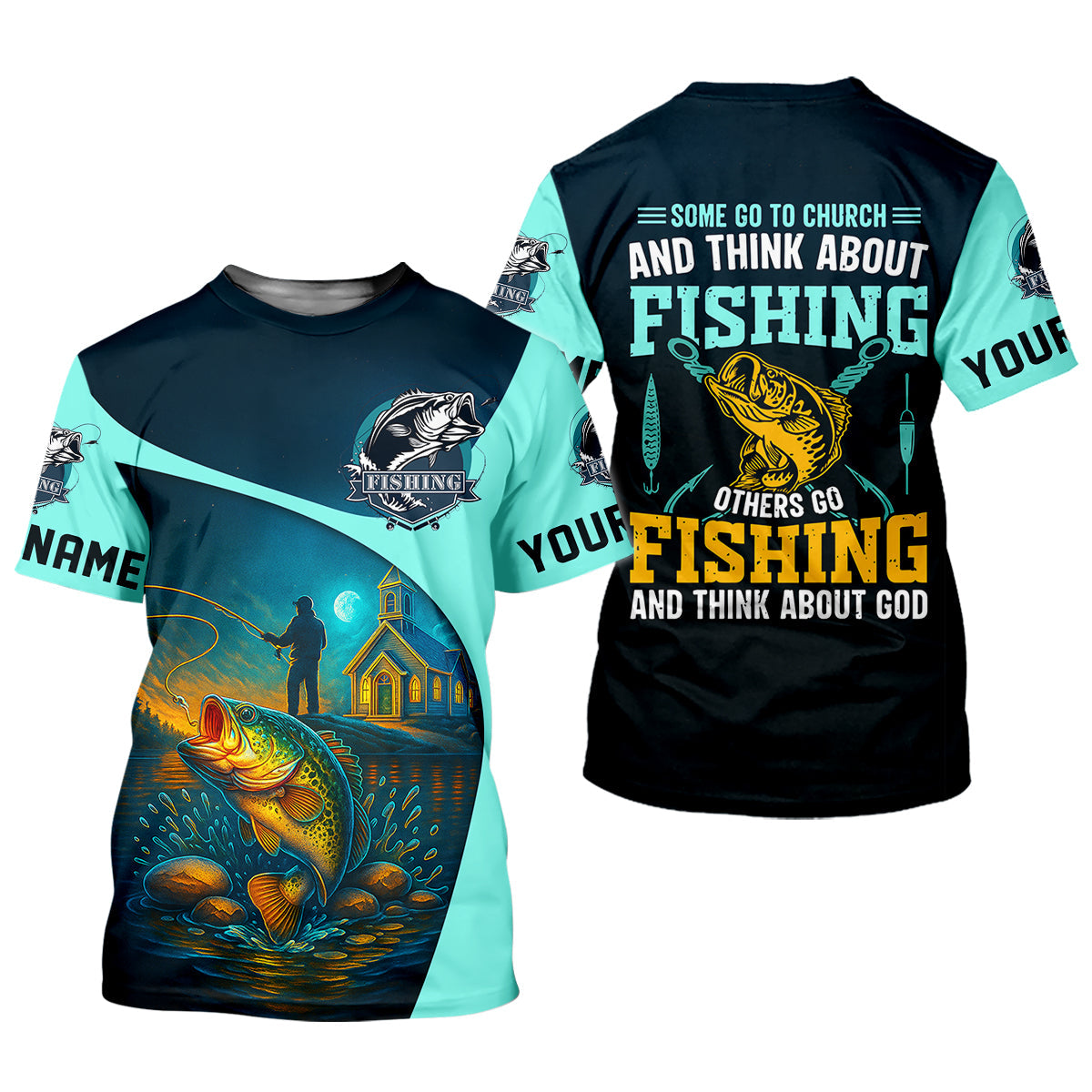 Some Go To Church And Think About Fishing Christian Fishing Shirt For Women, Women SPF Shirt, Female Fishing Shirts
