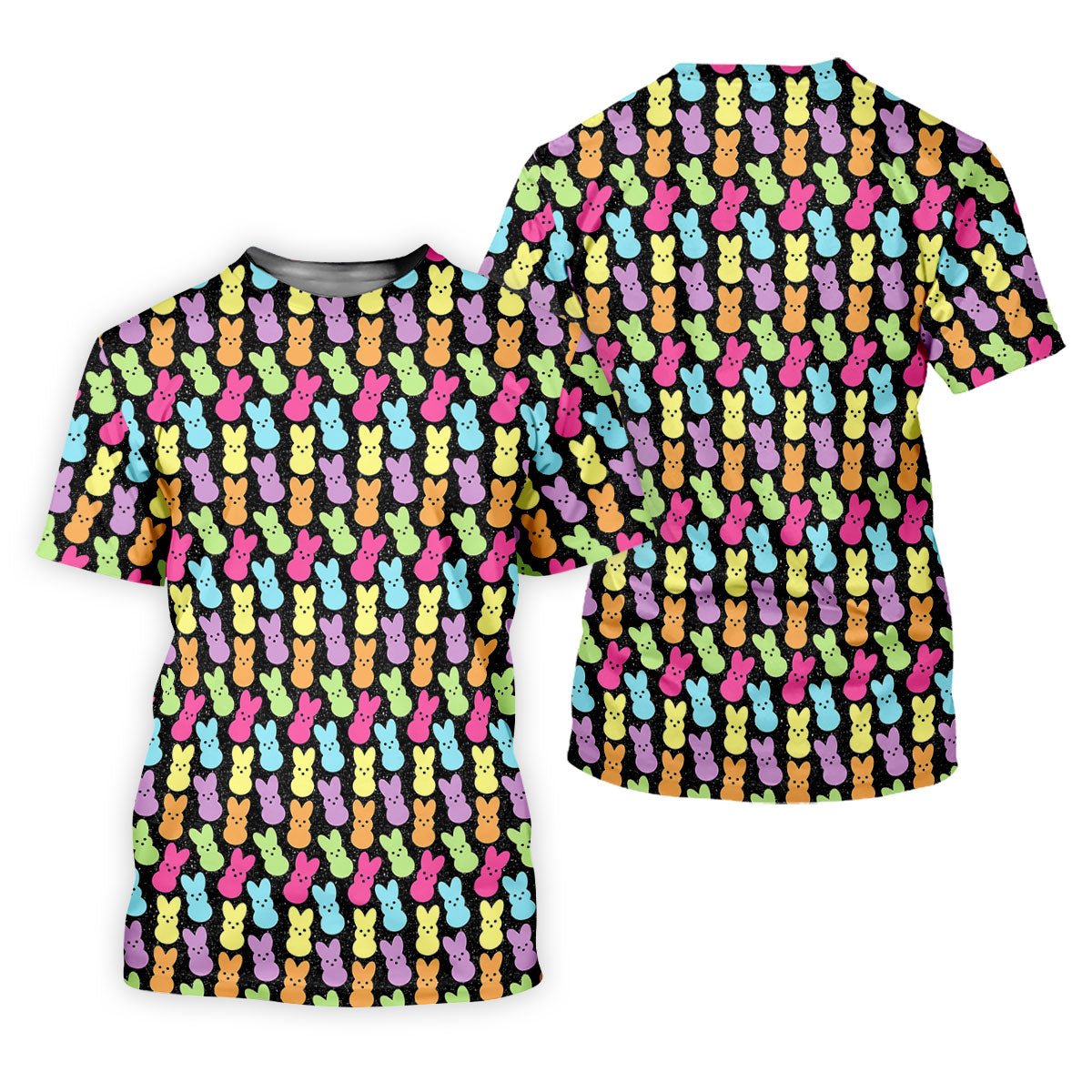 Colorful Easter Peeps Black Golf Shirt, Women Golf Top, Cute Golf Outfit, Ladies Golf Shirts