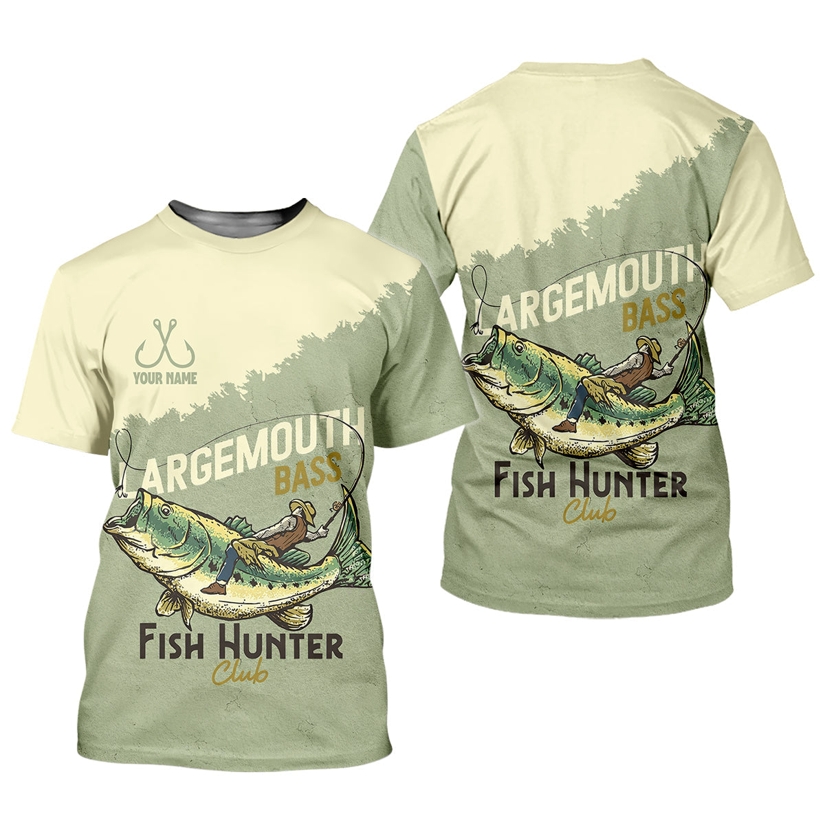 Largemouth Bass Fish Hunter Club Fishing UPF Shirts, Funny Fishing Shirt, Fishing Shirts For Men