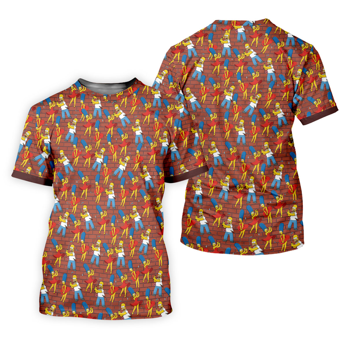 Funny Cartoon Couple Pattern Golf Polo Shirt, Mens Golf Shirts, Golf Polo Shirts For Men