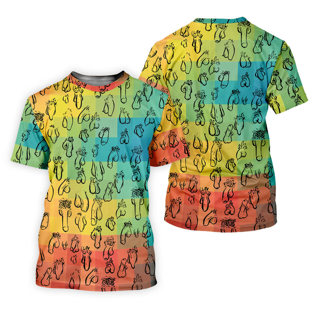 Funny Penis Doodle Color Block Golf Polo Shirt, Women's Golf Polo, Printed Golf Shirt