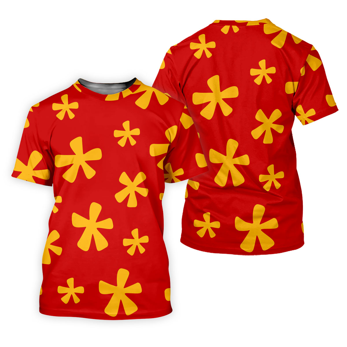 Red Hawaiian Floral Pattern Golf Polo Shirt, Hawaiian Golf Shirt, Golf Polo Shirts For Men