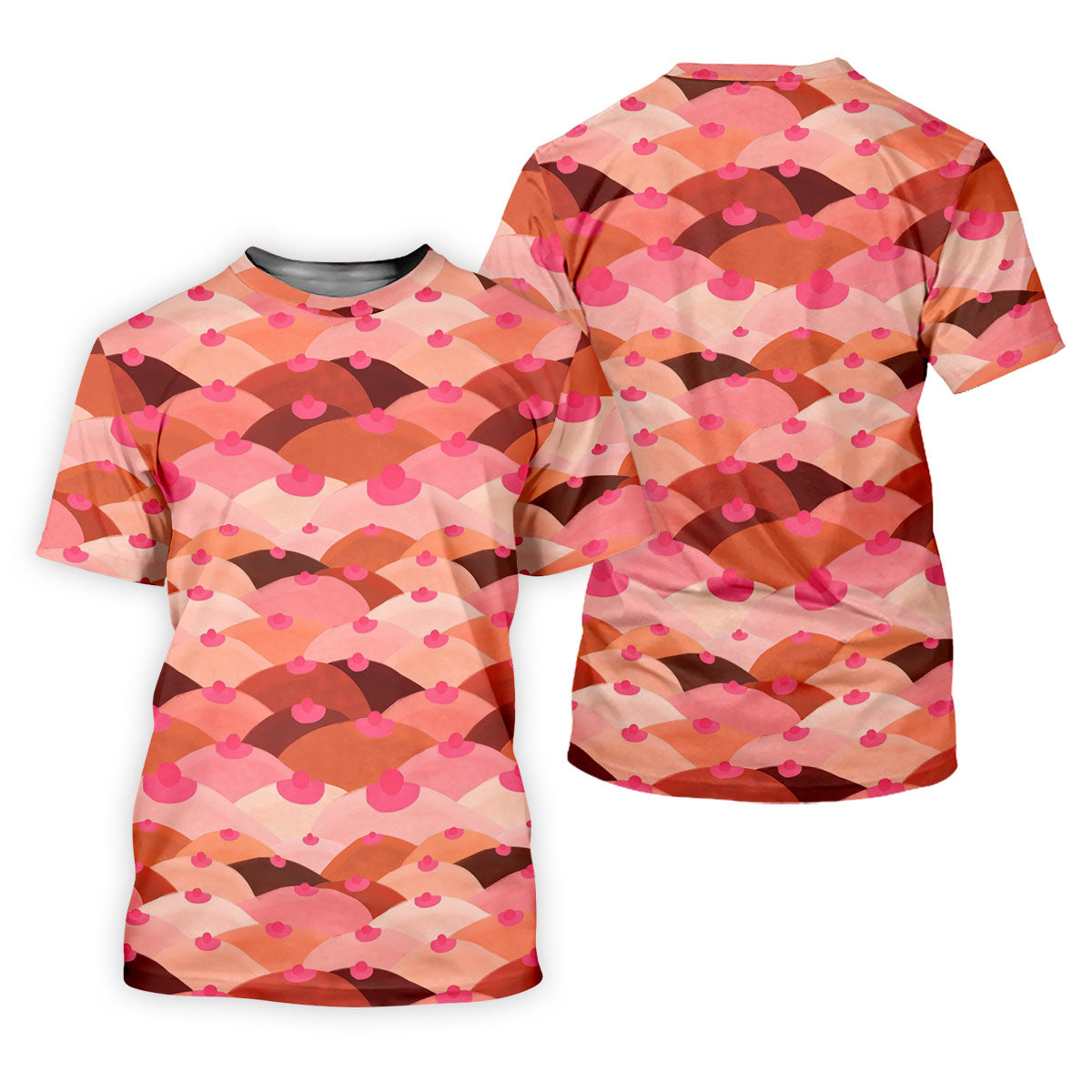 Funny Pink Abstract Body Print Golf Shirt, Men's Golf Shirt, Golf Shirts For Men, Polo Shirts For Men
