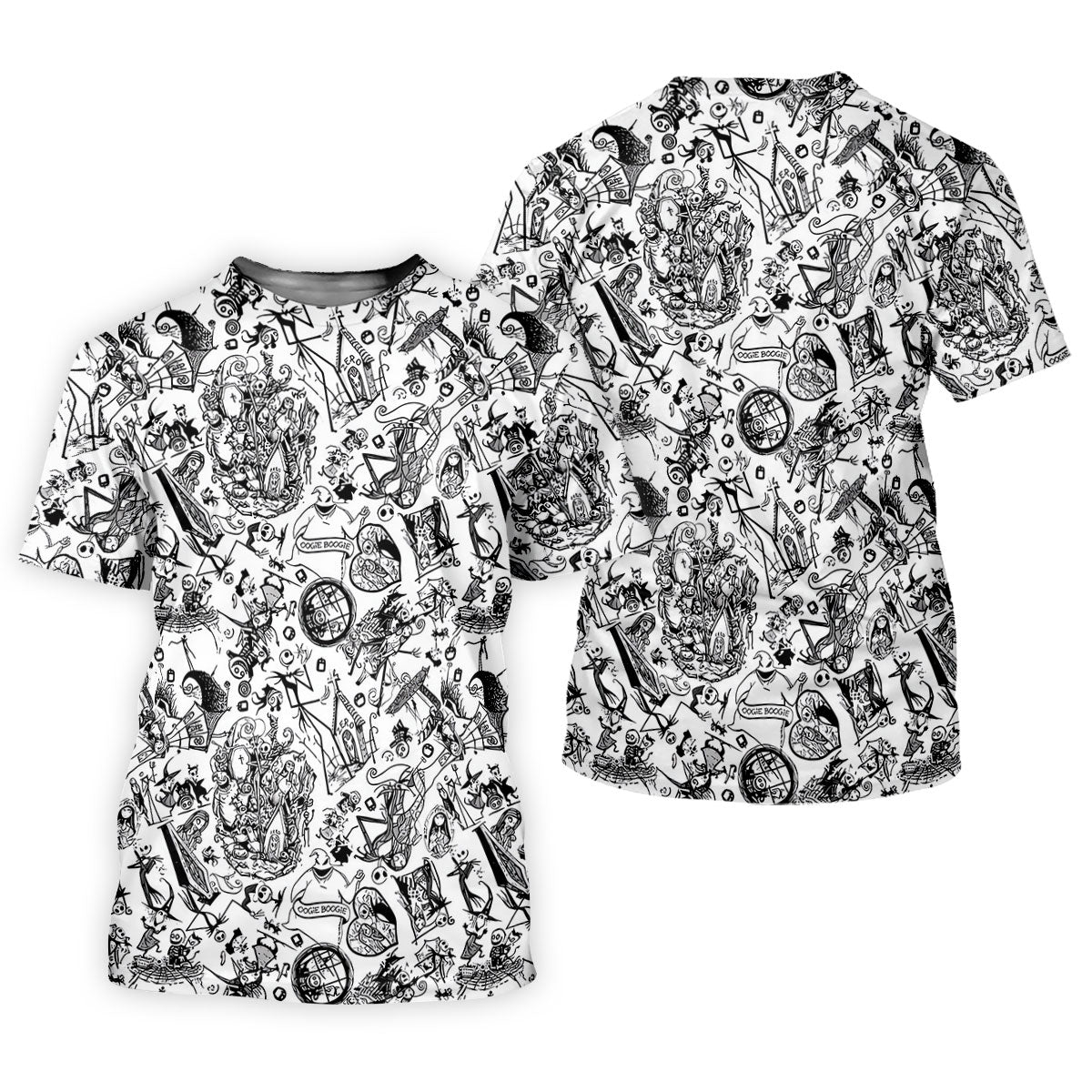 Doodle Horror Character Halloween Polo Shirt, Golf Tops For Women, Women's Golf Shirt