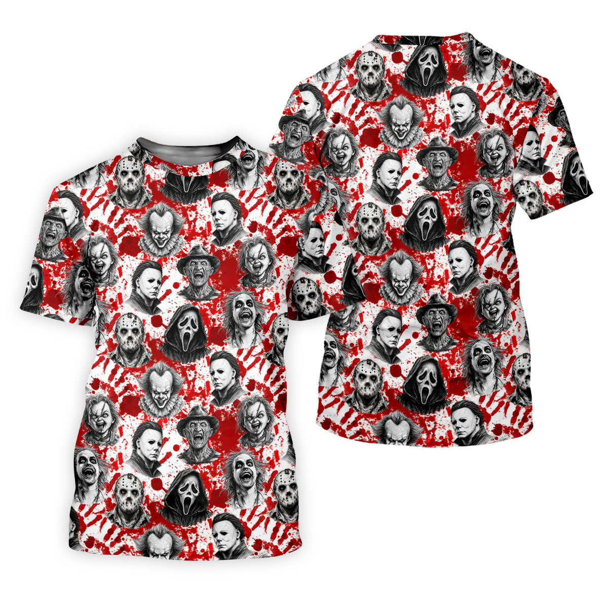 Halloween Horror Character Blood Splatter Polo Shirt, Womens Golf Tops, Women’s Golf Polo
