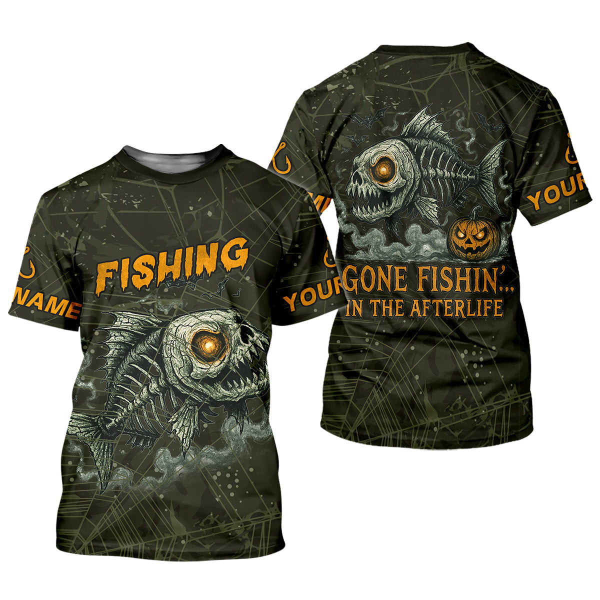 Gone Fishin In The Afterlife Horror Fishing Women SPF Shirt, Halloween Fishing Jersey, Fishing Shirt For Women