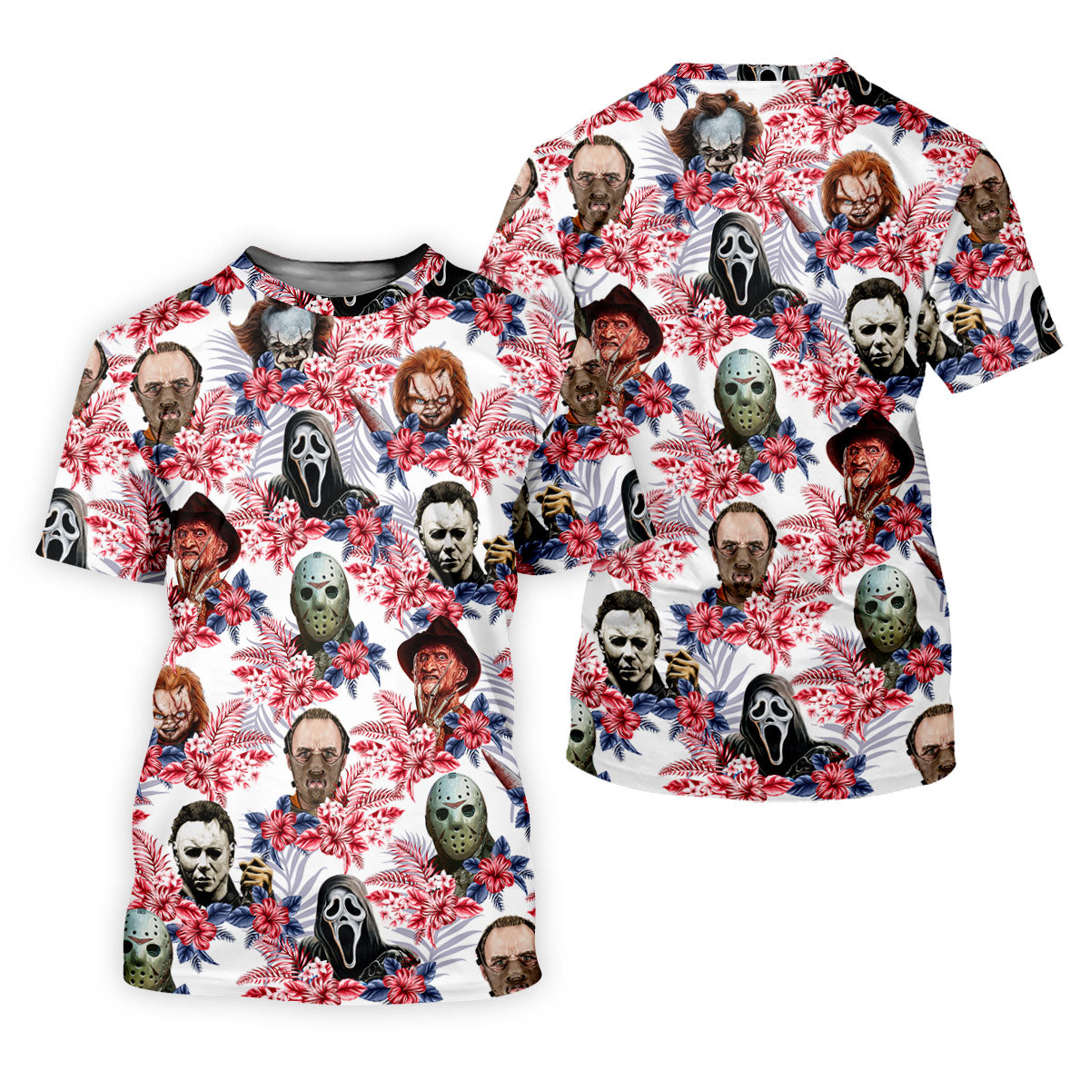 Tropical Horror Character Halloween Golf Shirt, Women's Golf Apparel, Printed Golf Shirt
