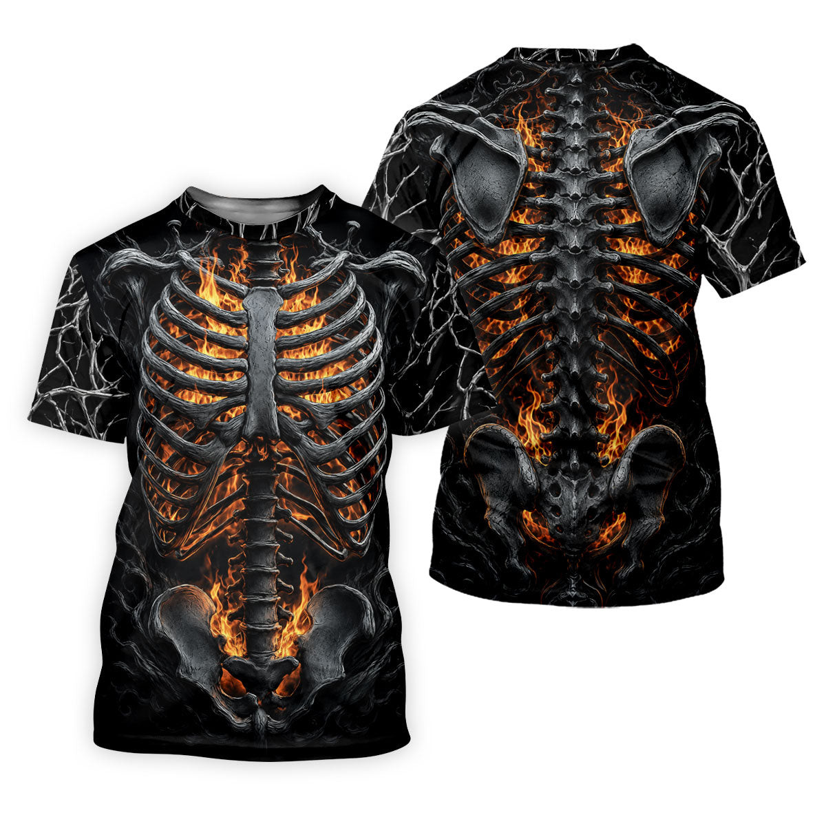 Halloween Fire Skeleton Horror Character Polo Shirt, Ladies Golf Shirts, Womens Golf Tops