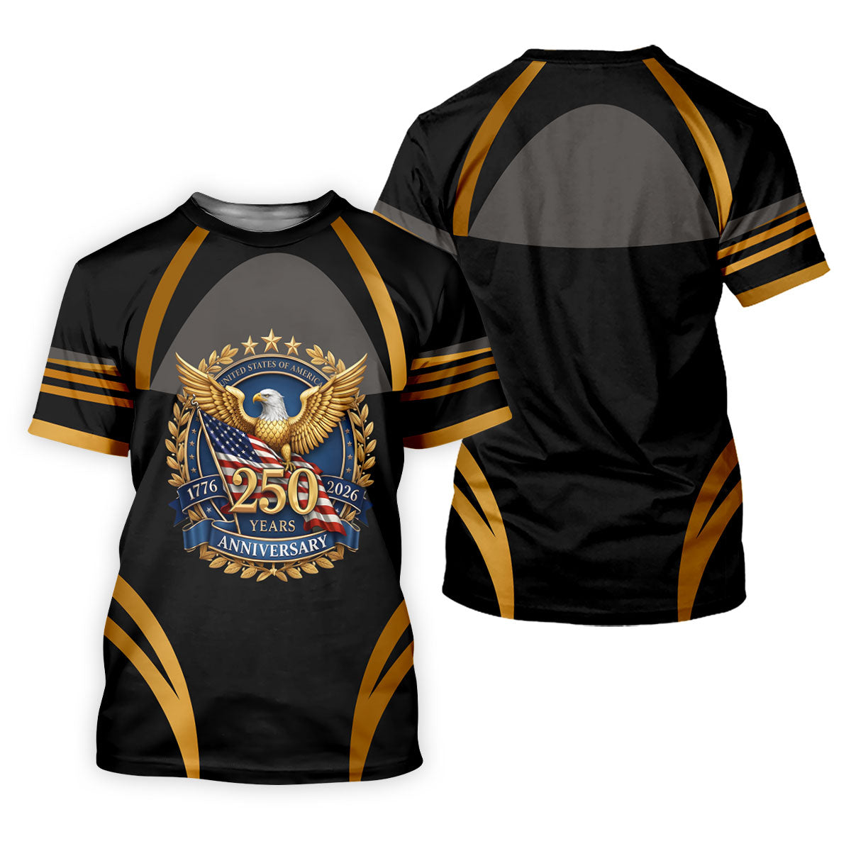 250 Years Anniversary Bald Eagle US Flag Patriotic Golf Shirt, 4th Of July Golf Shirt For Women
