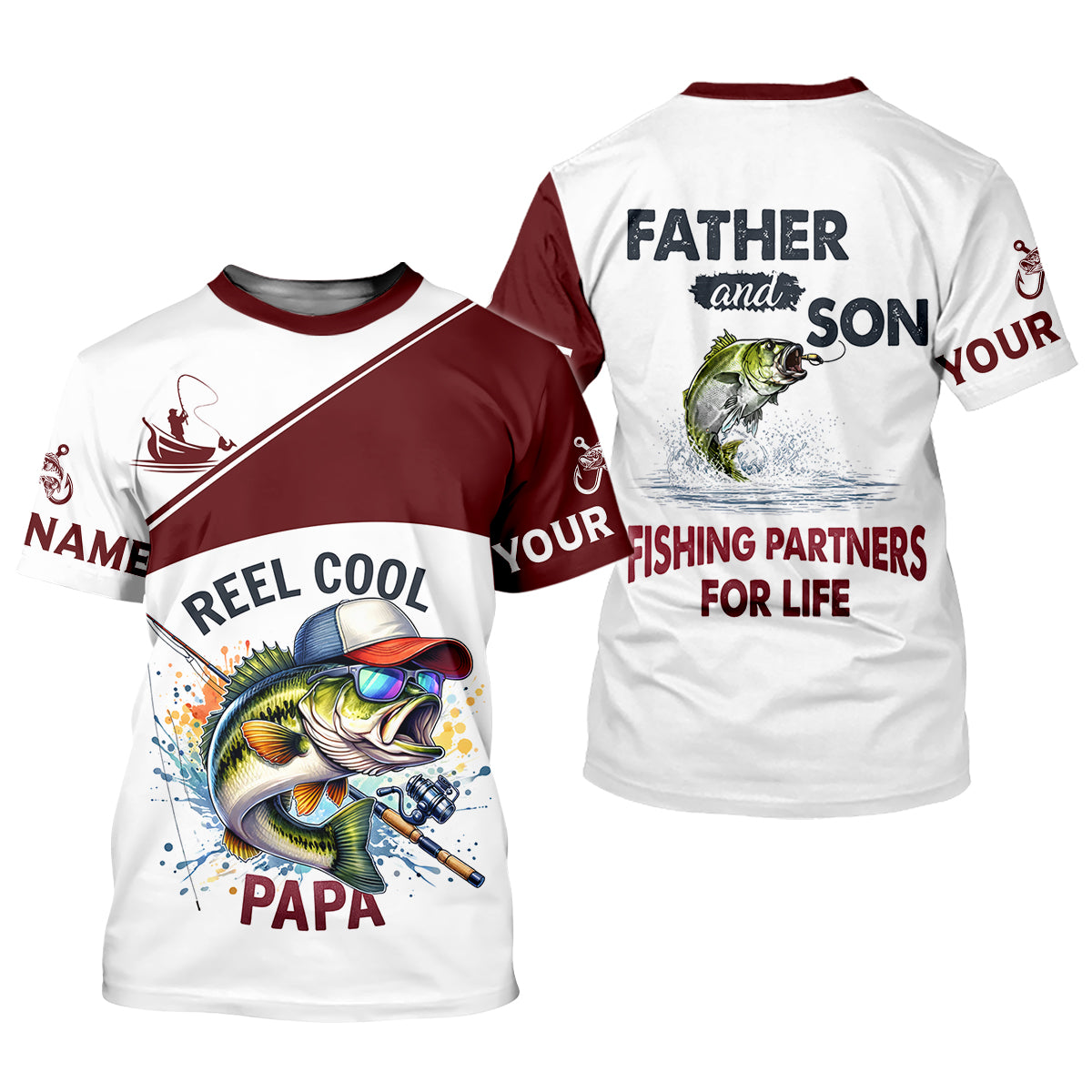 Reel Cool Papa Funny Fishing Shirt, Fishing UPF Shirts, Fishing Shirts For Men, Fishing Father's Day Gifts