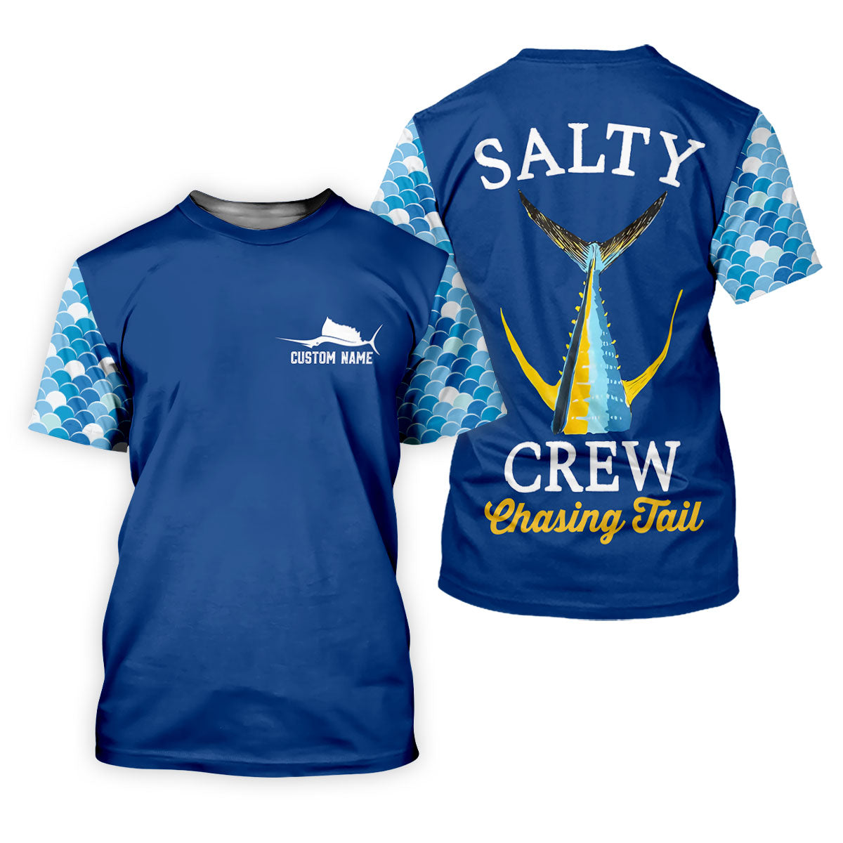 Salty Crew Chasing Tail Dark Blue Fishing UPF Shirts, Funny Fishing Shirt, Fishing Shirt For Women