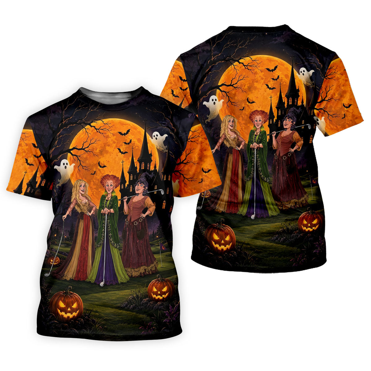 Three Witches Horror Character Golf Polo Shirt, Halloween Costume, Golf Shirts For Women