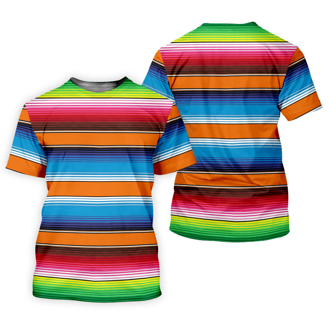Mexican Serape Stripe Pattern Cinco De Mayo Celebration Fiesta Themed Golf Shirts For Men