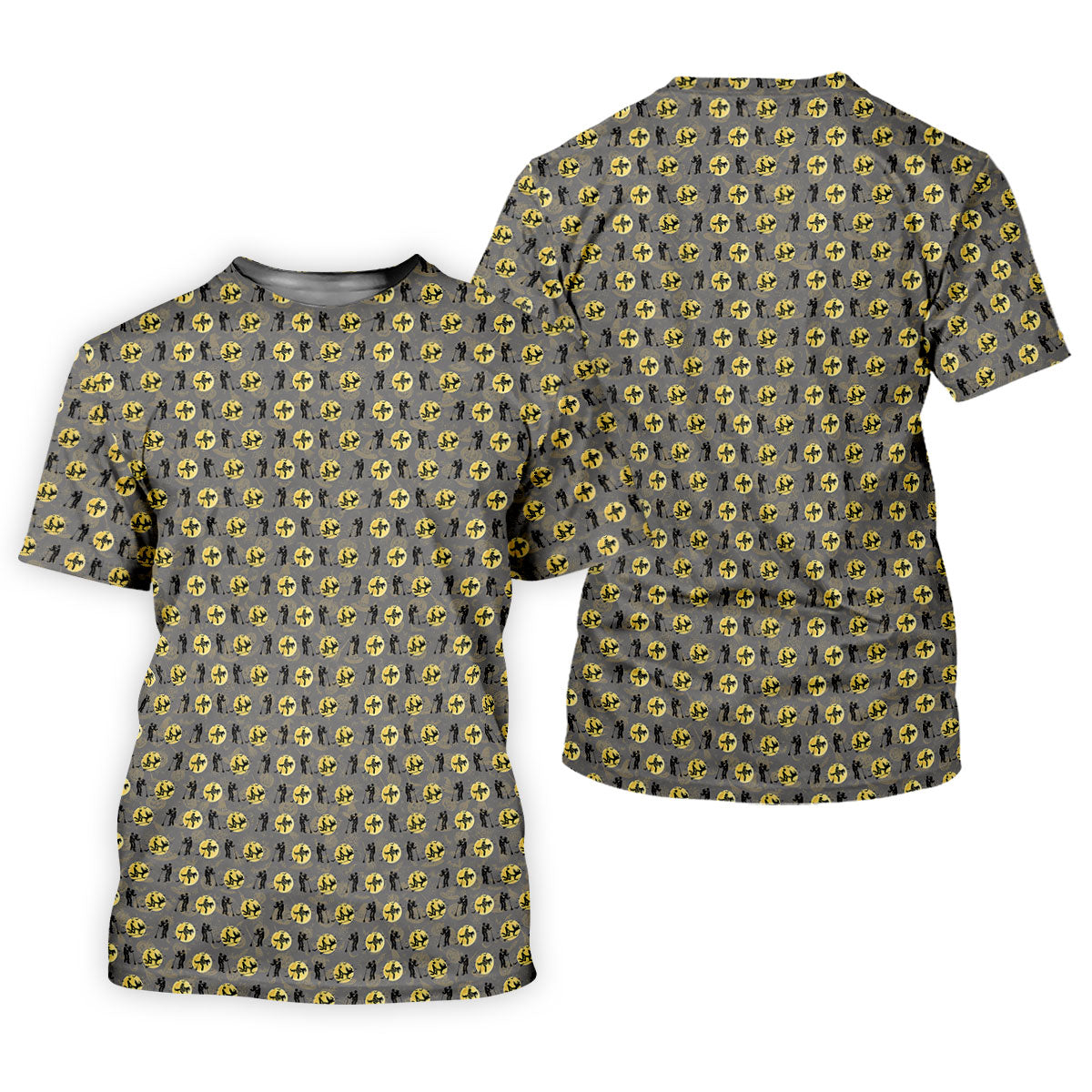 Halloween Horror Character Golf Pattern Polo Shirt, Men's Golf Shirt, Mens Golf Apparel