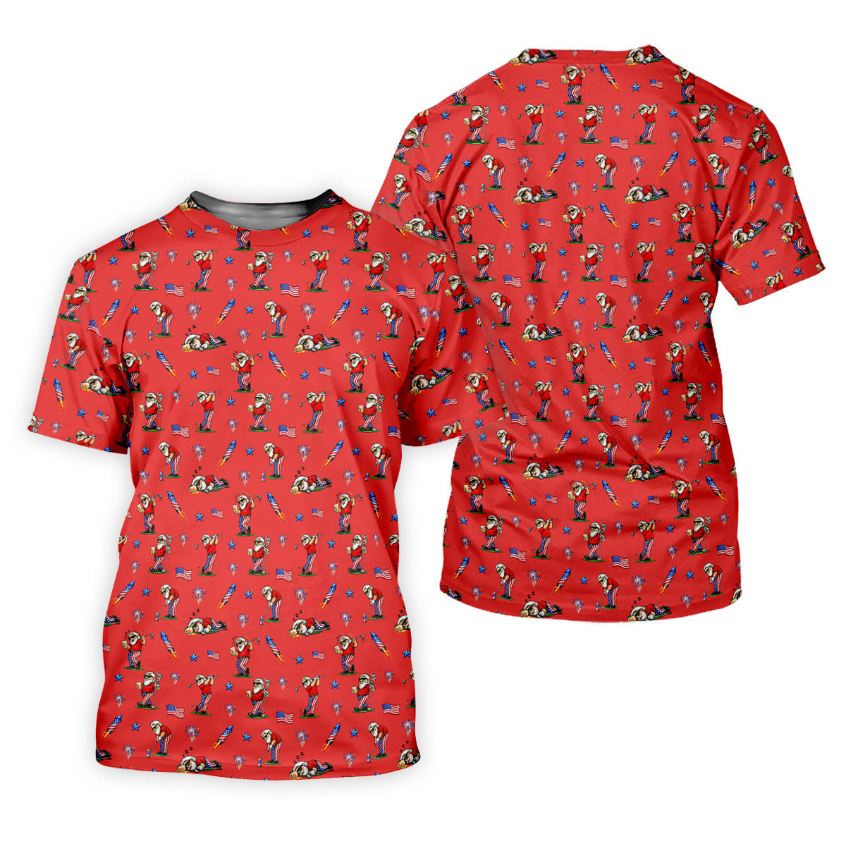 4th Of July Funny Man Golf And Beer Red Golf Shirt, Patriotic Golf Shirt, 250th Anniversary Women's Golf Tops