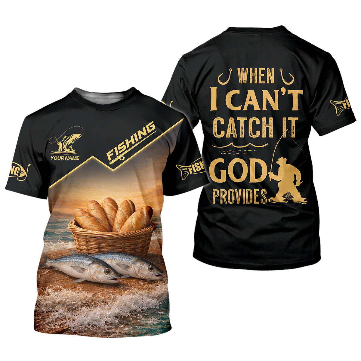 When I Can’t Catch It – God Provides Fishing Shirt, Fishing UPF Shirts, Funny Fishing Shirt