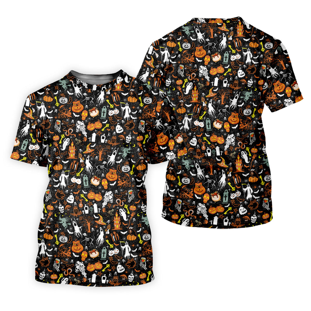 Trick or Treat Spooky Ghost Pumpkin Women's Golf Shirt, Halloween Golf Shirt, Fun Golf Shirts For Women