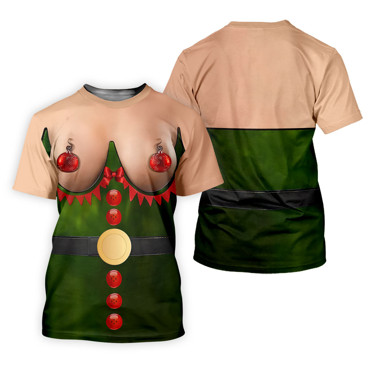 Funny Naughty Elf Costume Women's Golf Shirt, Christmas Shirts For Women, Christmas Golf Shirt
