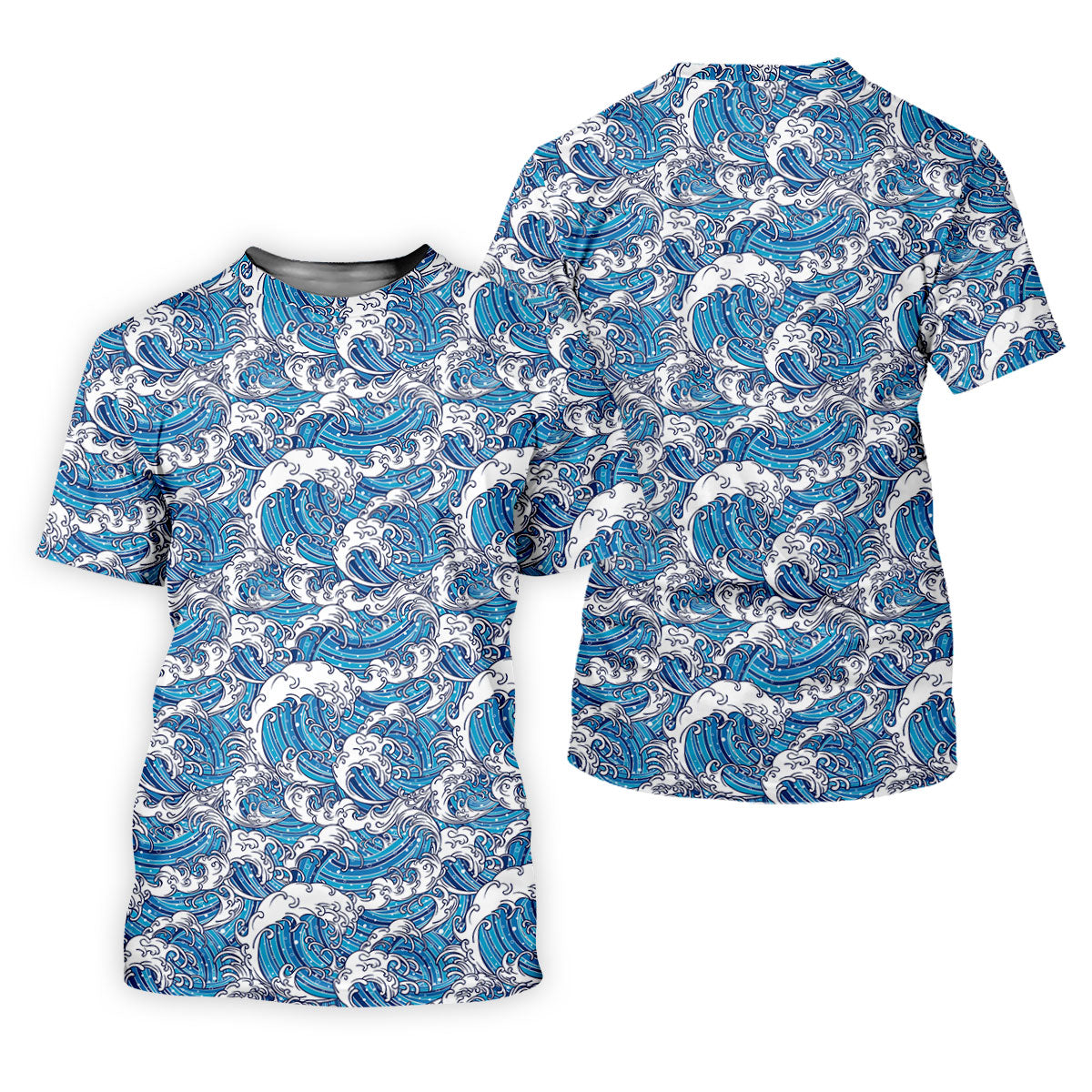 Japanese Wave Art Hawaiian Golf Shirt, Summer Ocean Men's Golf Shirt, Polo Shirts For Men