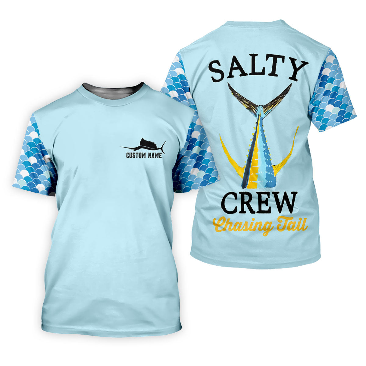 Salty Crew Chasing Tail Dark Light Fishing UPF Shirts, Funny Fishing Shirt, Fishing Shirt For Women