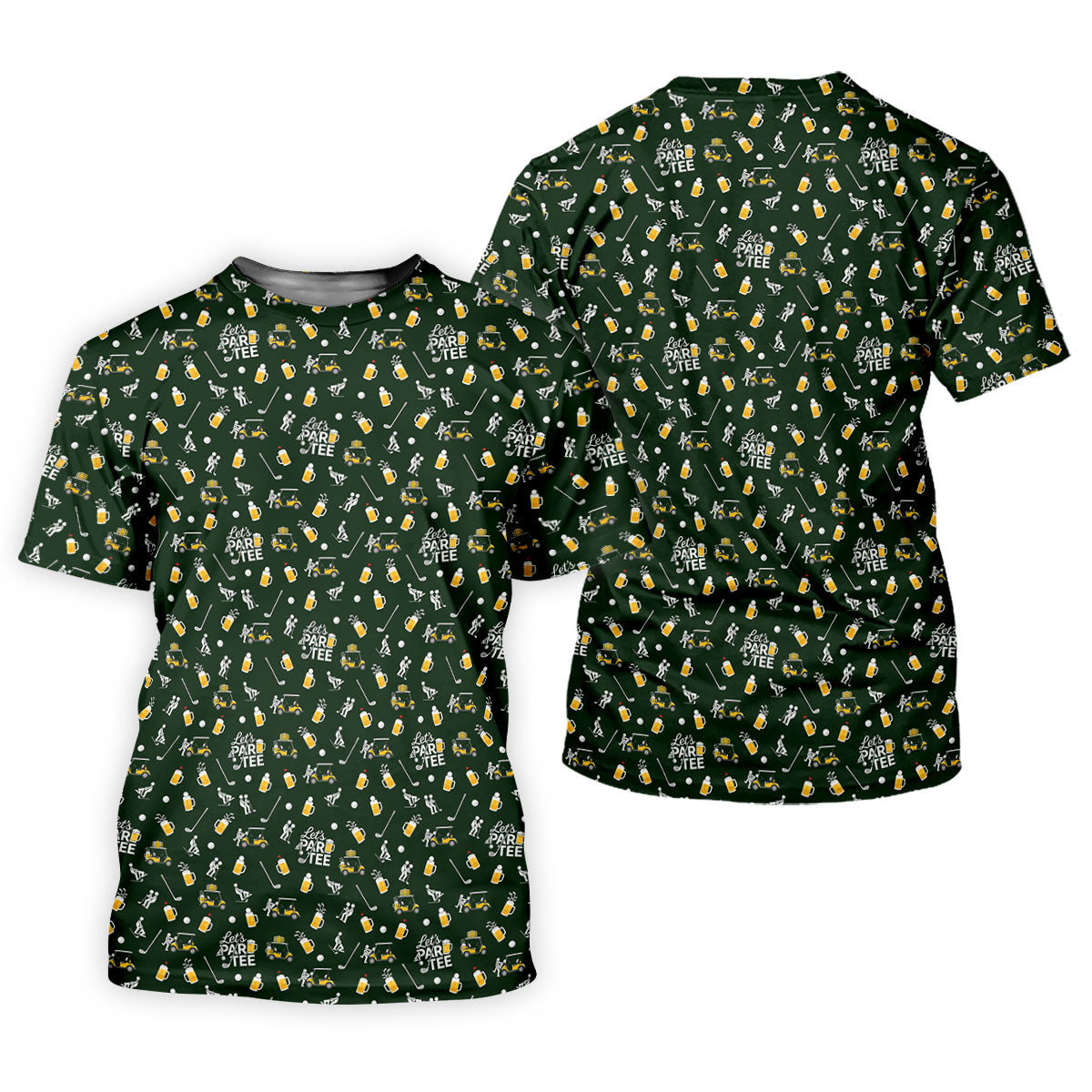 Let's Par Tee Funny Golf Pattern Polo Shirt, Mens Golf Polo, Hawaiian Golf Shirt