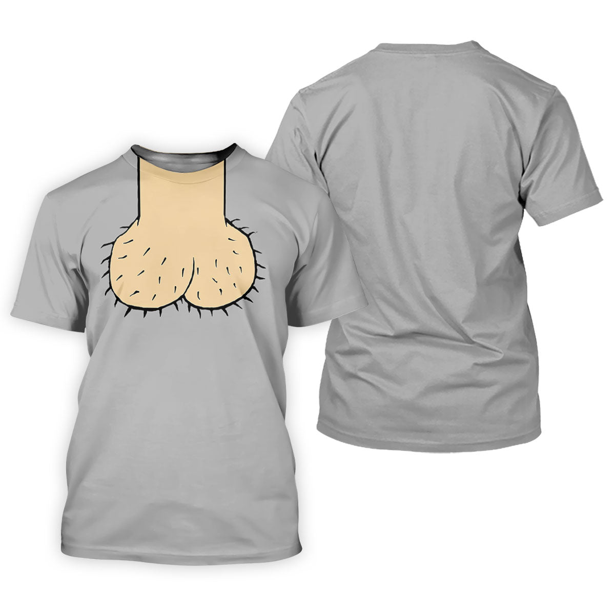 Gray Funny Dickhead Faux Chest Golf Shirt, Mens Golf Polo, Printed Golf Shirts
