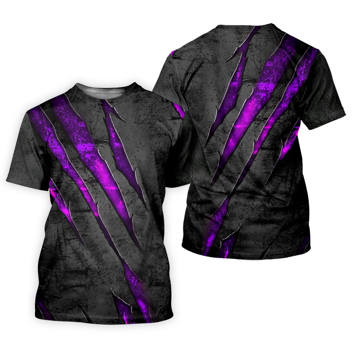 Purple Claw Marks Hawaiian Golf Shirt, Scratch Print Men's Golf Shirt, Polo Shirts For Men