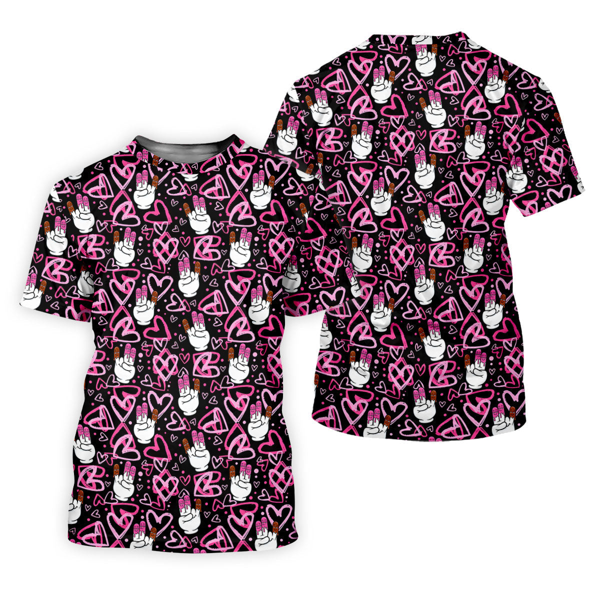 Chocolate Fingers Adult Humor Heart Pattern Fun Women's Golf Shirts, Valentines Golf Gift, Women's Golf Tops