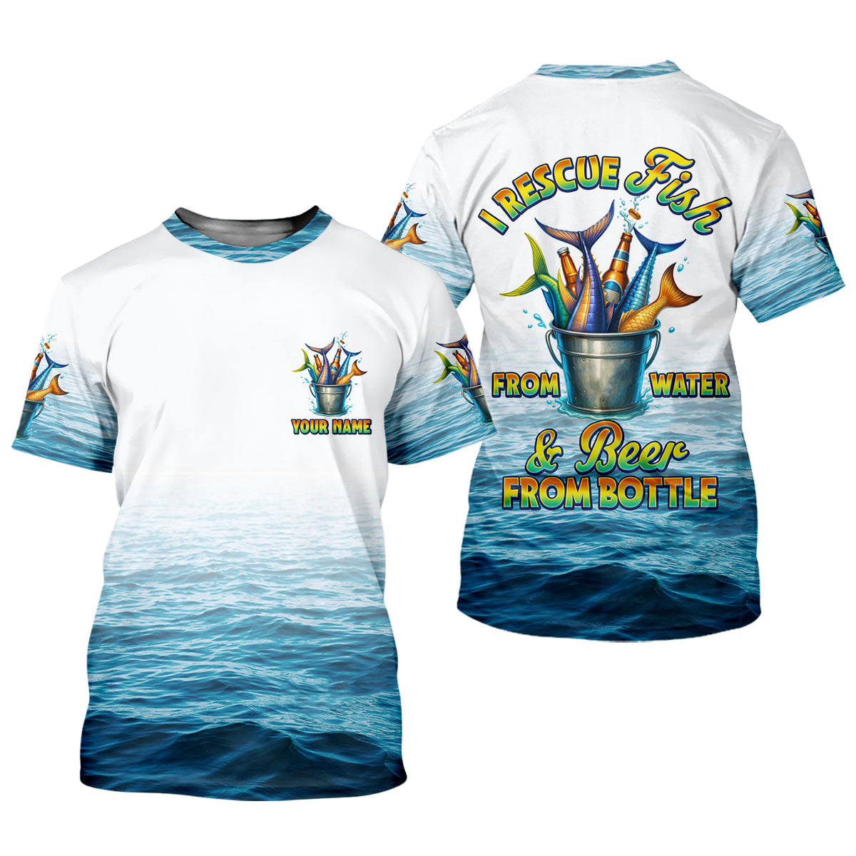 I Rescue Fish From Water And Beer From Bottle Fishing UPF Shirts, Fishing Shirt For Women, Female Fishing Shirts