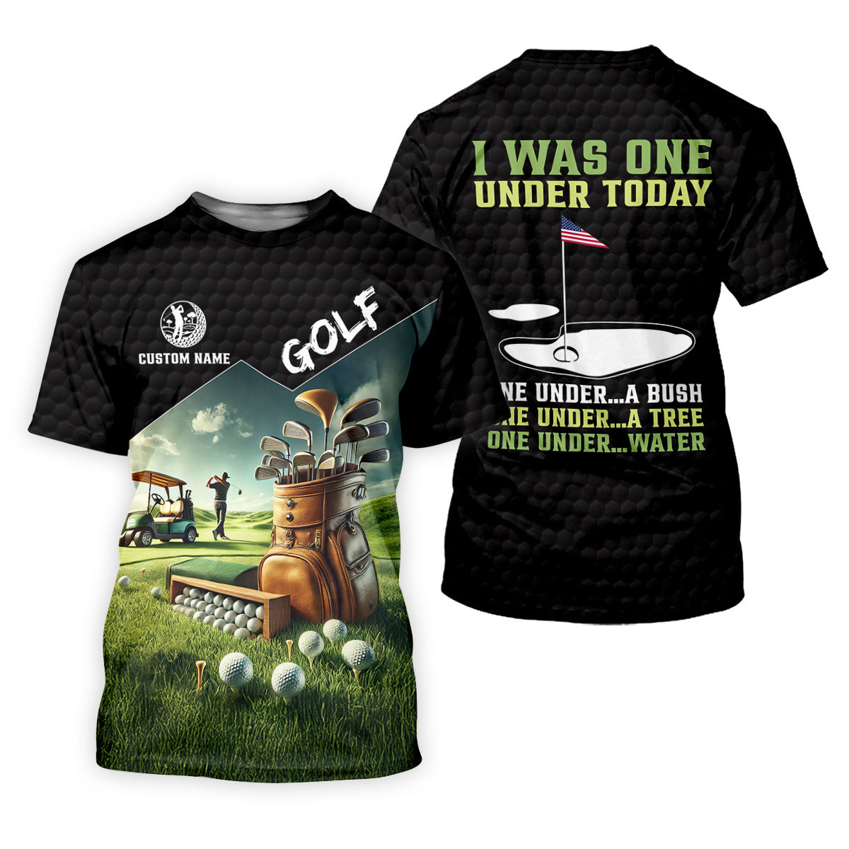 I Was One Under Today Golf Ball Pattern Funny Golf Shirt, Custom Golf Shirts, Golf Shirt For Women