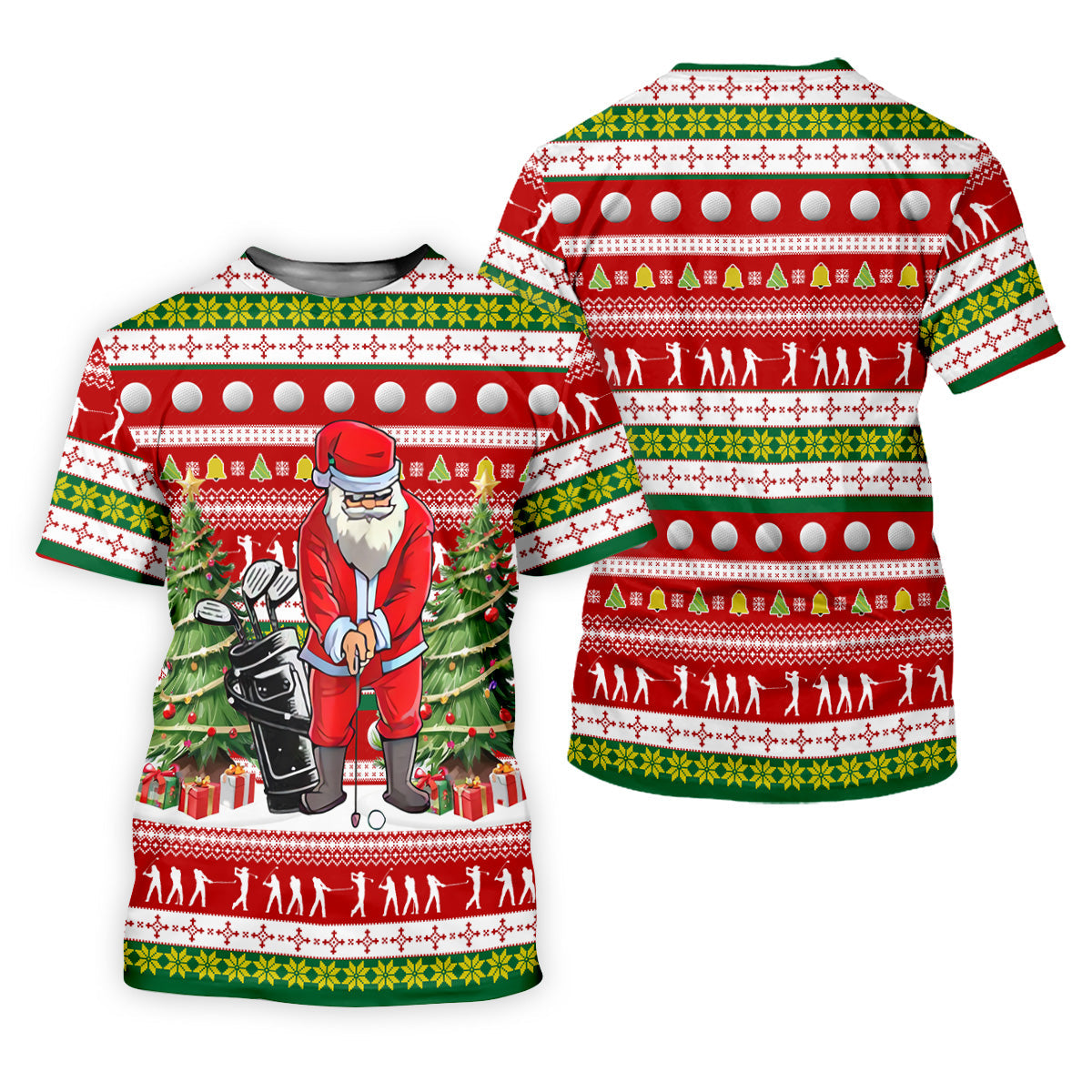 The Santa Claus Golf Pose Christmas Golf Shirt, Fun Golf Shirts For Men, Christmas Presents For Golfers