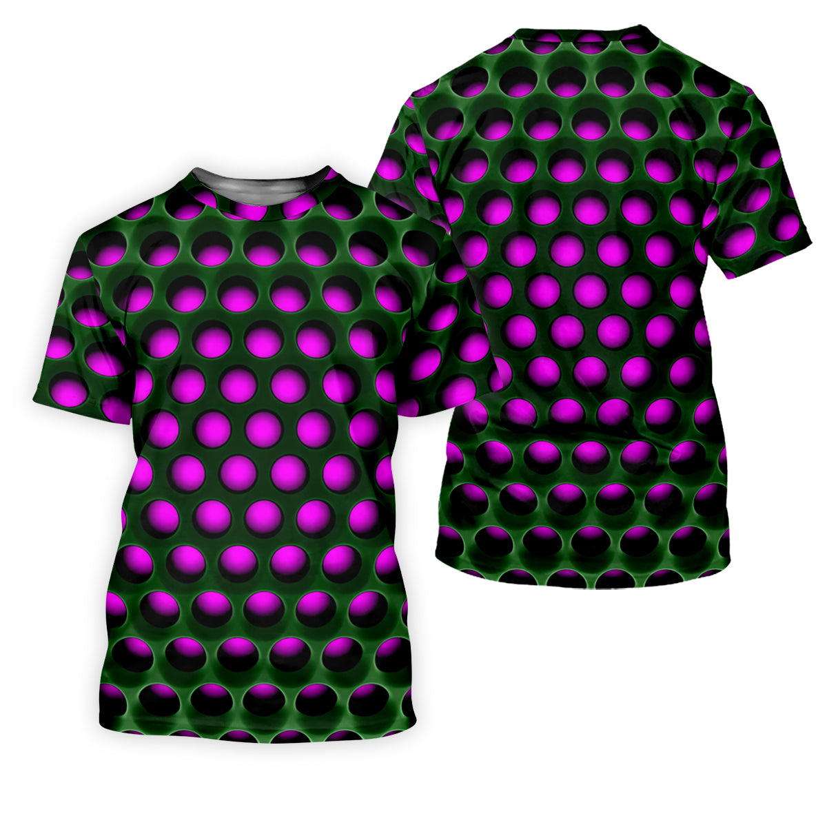 3D Effect Circular Pattern Purple Golf Shirt, Cool Golf Outfit, Women Golf Top, Ladies Golf Shirts